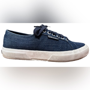 Superga denim gold‎ shimmer tennis shoes size US 7.5